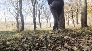 BBW Bae older having fun into the forest beauty bondage