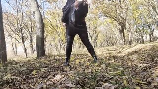 BBW Bae older having fun into the forest beauty bondage