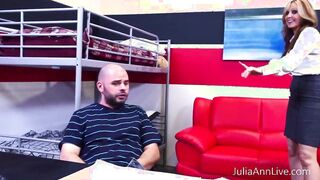 Older Tutor Julia Ann Finds Her Schoolgirl Jerking Off... And