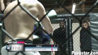 Blonde babe Sophie Dee Smother's Boxing Loser With Her Huge