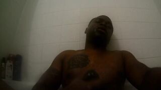 Solo Bbcs shower masturbation until cum with anal plug and