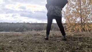 Huge titties Old Goddess play outdoor inside forest