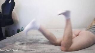 Adorable Blonde Shows Bombshell Foot Into Socks - Miley Grey