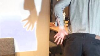 Manager on lunch break with massive dick inside his butt