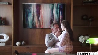 TUSHY Anal-dig Lily shows off her talent inside an interview