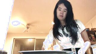 Cooking with oriental star Alexandria Wu inside 1957