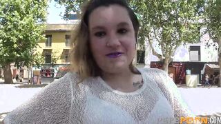From TV to PORN. Chubby blonde (Extremely FILTHY) tries her