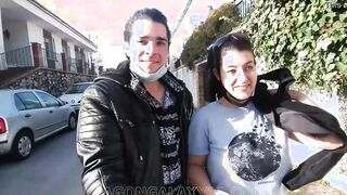 (Outdoors Outside) Cum inside Mouth on the street after deep