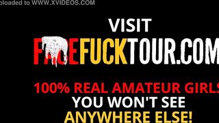 Hard throat fucking hispanic bimbo has face made for me