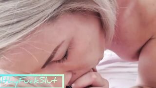 Blonde sniff and suck a smelly smegma dick