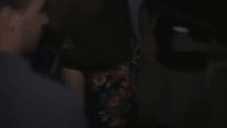 Slim blonde riding college dick at party