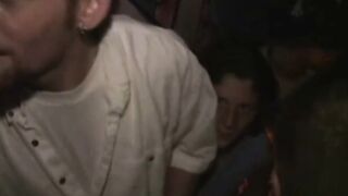 Slim blonde riding college dick at party