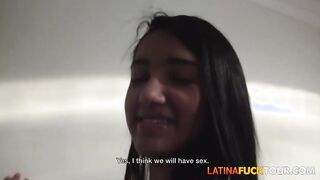 Hispanic college bombshell gets facial jizzed prize after fucking