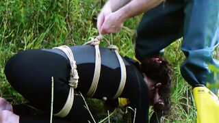 Trained for painal with dunks into the pond - rough anal BONDAGE