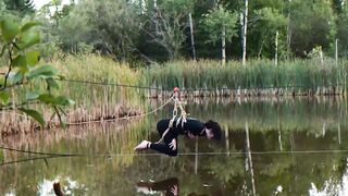 Trained for painal with dunks into the pond - rough anal BONDAGE