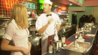 Blonde Gets Banged! On Diner Table