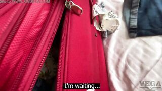 STUPID SISTER STUCK INSIDE A SUITCASE AND I CUM INTO