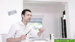 Stepsister and stepbrother masturbating into front of each other