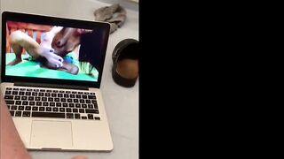 Cummed together with mistress on cam