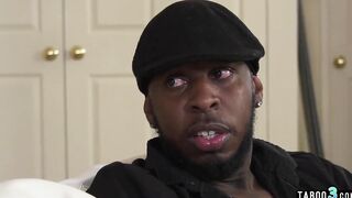 19 Year Old step-daughter Daisy Stone finding solace on stepdads long ebony