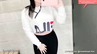 Hot hispanic chick outdoor changing room masturbation huge breasts huge