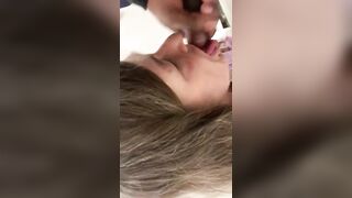 No teeth Mouth Blows Before Work