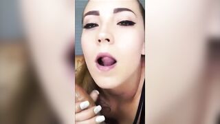 deep throat and anal with cum leaking from snatch