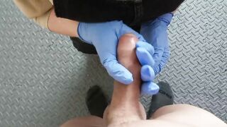 Getting rough inside an mature nurse’s hands with a quick hand job