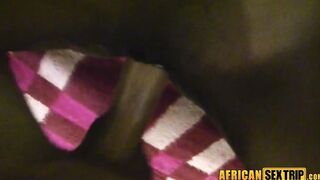 Ebony black beauty gets tight vagina ruined by her new