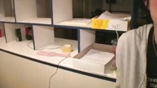 Spex skank preggo blows on college cock