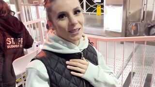 Tinder dyke girls got off into Budapest Sky Eye Wheel.Outdoor