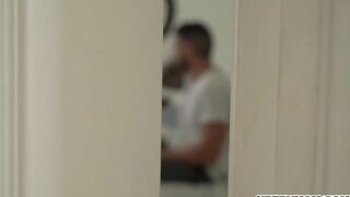 Cutie big titted stepmom, Eve Marlowe overhears her stepson talking about
