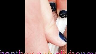 Nice blue dress and soak vagina.