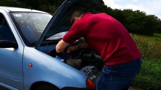 Polish Amateur Lovers, Fucking inside the vehicle