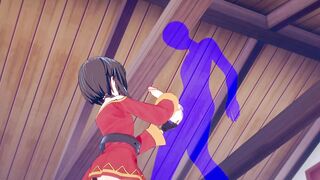 KonoSuba Animated - Megumin Hand Job with cummed into her face