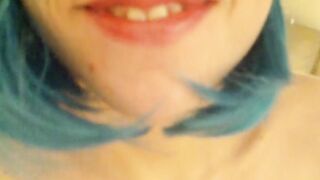 Extra noisy and sloppy deep throat face fucking