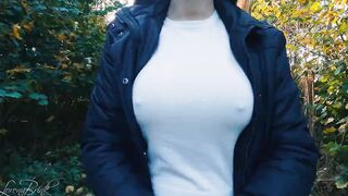 Boobwalk: White Shirt and Coat inside Fall