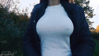 Boobwalk: White Shirt and Coat inside Fall