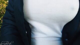 Boobwalk: White Shirt and Coat inside Fall