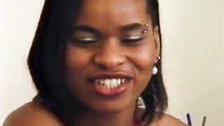 Chocolate babes enjoy having sex and play with dildo