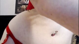 Lusty petite 18 with huge titties flash bushy snatch and