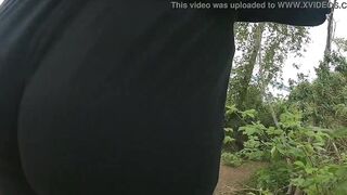 Large Butt Cougar Outside Wedgie Walk