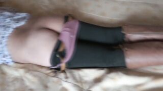 Enjoy stepmom while resting, she wakes up very excited
