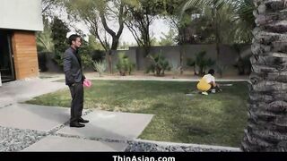 White Stud Dips His Thick Dick In Juicy oriental Vagina