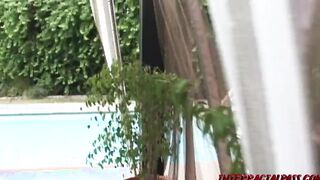 Sassy cougar Kayla Poolside Fucks her first African Penis