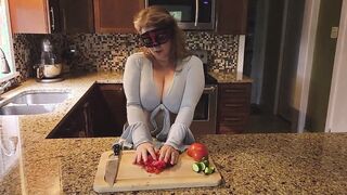 Crushing Food and RUBBING it onto My LONG MILF’S HOOTERS