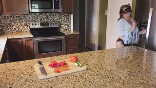 Crushing Food and RUBBING it onto My LONG MILF’S HOOTERS