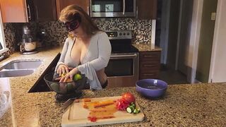 Crushing Food and RUBBING it onto My LONG MILF’S HOOTERS