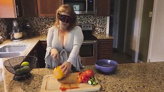 Crushing Food and RUBBING it onto My LONG MILF’S HOOTERS