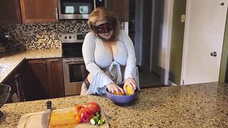 Crushing Food and RUBBING it onto My LONG MILF’S HOOTERS